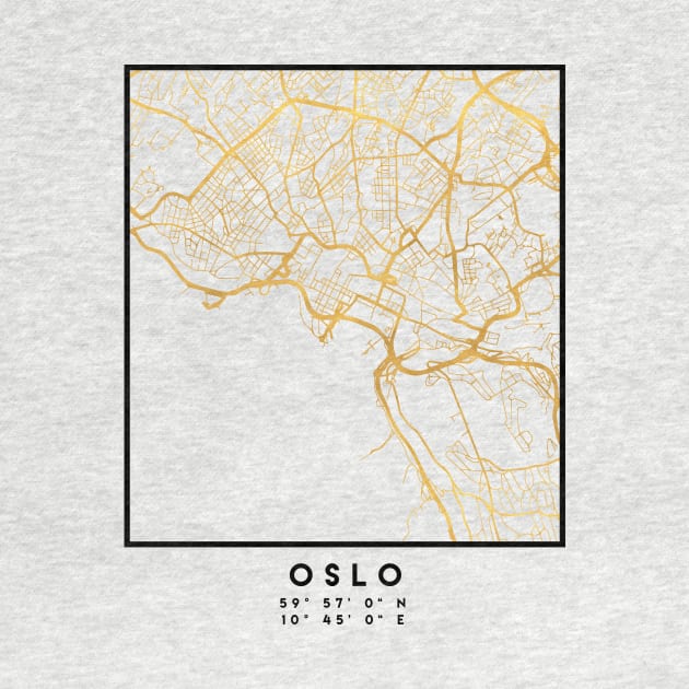 OSLO NORWAY CITY STREET MAP ART by deificusArt